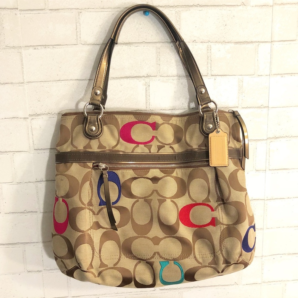 Authentic Coach Poppy Embroidered Signature C